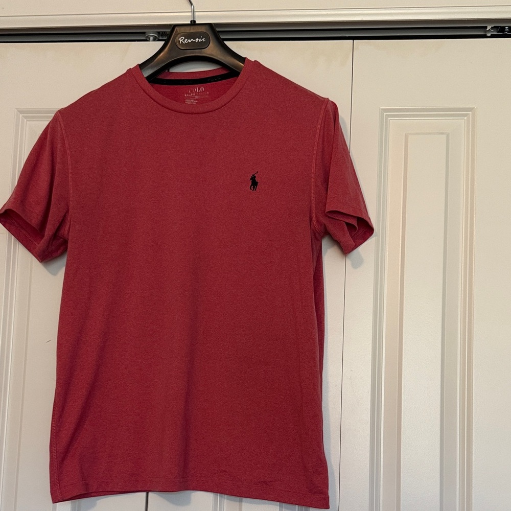 Polo by Ralph Lauren Men's Heather Red Short Sleeve Athletic Tee
